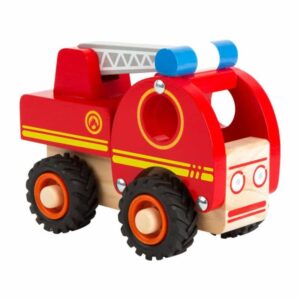Masina de pompieri din lemn ideala pentru copii de 1 an